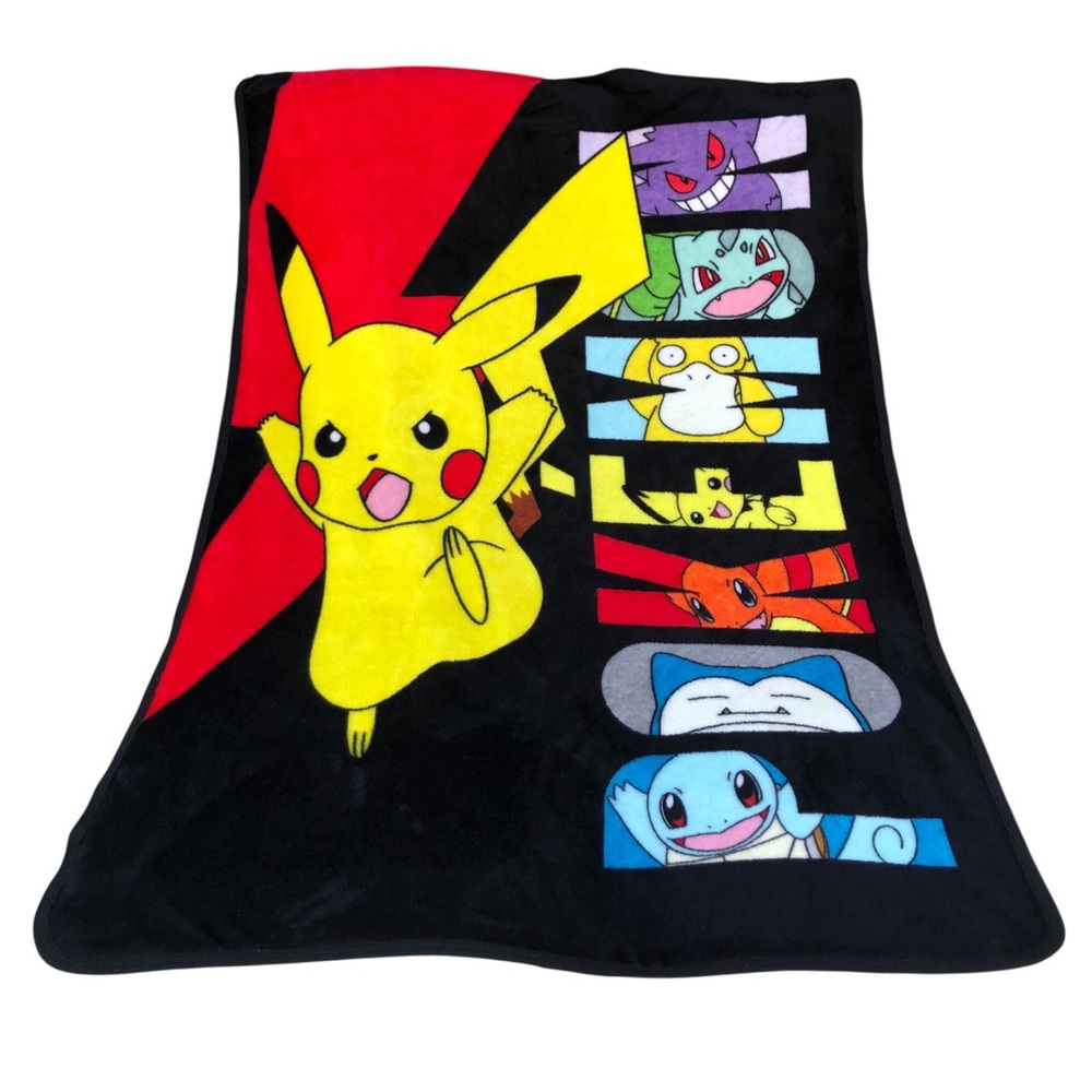 Pokemon NW Group 2022 Battle Bolt Pikachu Colorful Fleece Throw Blanket 32 X 54